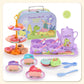 🔥HOT SALE 50% OFF! 🦄☕️ Tea parties are serious business — 17 desserts, 4 cups, a teapot, and a rainbow castle. Safe, non-toxic, and portable. Let the imagination pour. ✨