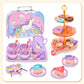 🔥HOT SALE 50% OFF! 🦄☕️ Tea parties are serious business — 17 desserts, 4 cups, a teapot, and a rainbow castle. Safe, non-toxic, and portable. Let the imagination pour. ✨