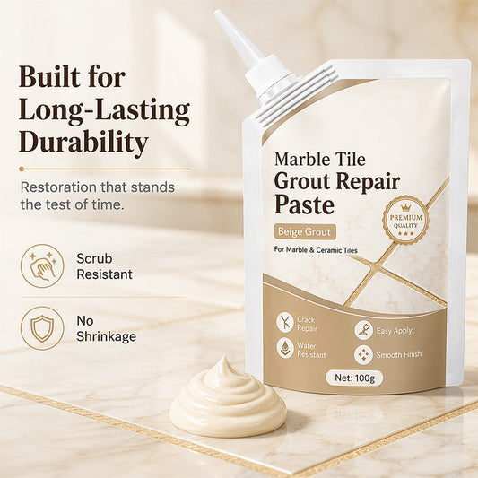 🔥🎁 NOVO: 50% OFF 🔥 Massa de Rejunte para Azulejos de Mármore Bege