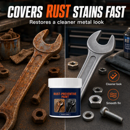 🛠️ 50% DE DESCONTO AGORA! Pasta de Tinta Antiferrugem para Metal ‑ Pasta de Revestimento Protetor Escudo contra Ferrugem, Tinta de Conversão Direta sobre a Ferrugem para Ferramentas de Metal, Superfícies de Ferro e Restauração de Ferragens