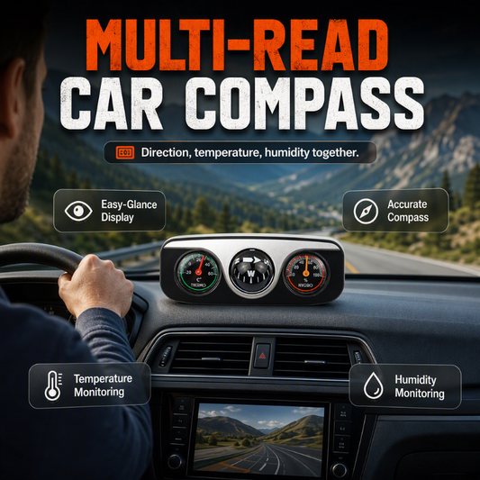 🔥Promoção quente - 50% de desconto🚗Bússola multifuncional para o painel do carro