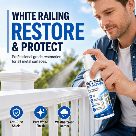 🛡️ 50% OFF AGORA! Spray Antiferrugem para Grades Brancas – Renovação e Proteção Impermeável para Superfícies Metálicas Brancas, Restaura e Protege Grades Externas, Cercas e Móveis de Metal