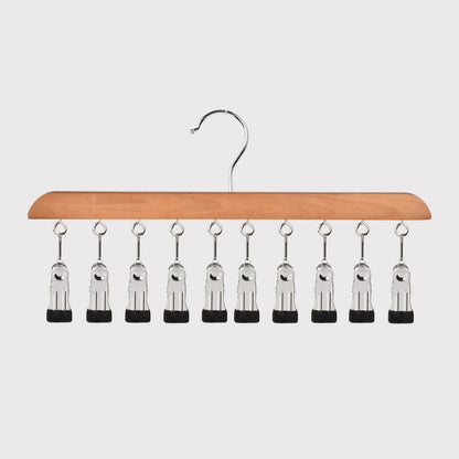 🧦 50% OFF! ✨ No-Slip Wooden Multi-Clip Organizer – 10 Sturdy Clips, Anti-Slip Rubber Grip & Premium Natural Wood – Hang Socks, Ties & Scarves Instantly 🪵