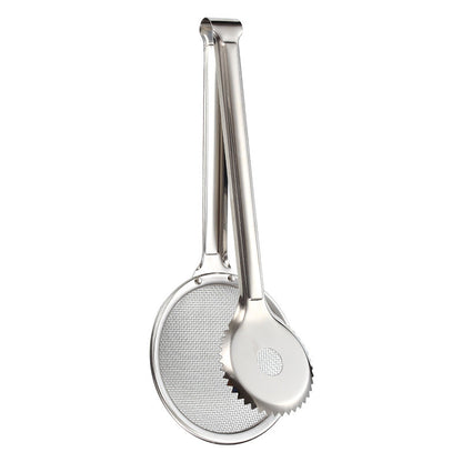 🥢 Pinça Escorredor de Óleo 2 em 1 em Aço Inox – Utensílio de Cozinha para Fritar com Facilidade ✨