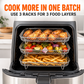 Grelha Empilhável 3 Camadas em Aço Inoxidável 304 para Air Fryer, Cesta de Grelha e Suporte para Torradas para Asas de Frango e Torradas, Suporte de Cozinha para Acessórios de Grelha Interna, Acessórios de Churrasco