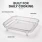 Grelha Empilhável 3 Camadas em Aço Inoxidável 304 para Air Fryer, Cesta de Grelha e Suporte para Torradas para Asas de Frango e Torradas, Suporte de Cozinha para Acessórios de Grelha Interna, Acessórios de Churrasco