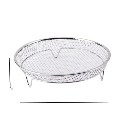 Grelha Empilhável 3 Camadas em Aço Inoxidável 304 para Air Fryer, Cesta de Grelha e Suporte para Torradas para Asas de Frango e Torradas, Suporte de Cozinha para Acessórios de Grelha Interna, Acessórios de Churrasco