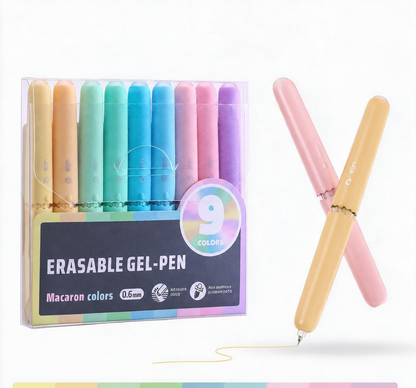 9 Colors Erasable Gel Pen Set
