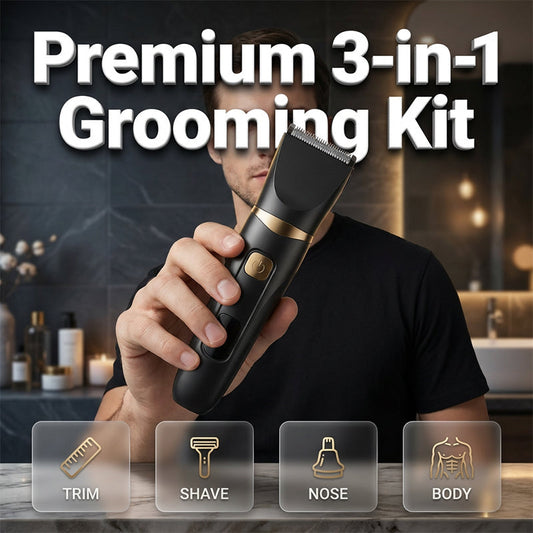 ✂️ Kit de Higiene Pessoal Elétrico 3 em 1 | Recarregável por USB