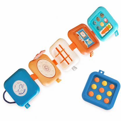 🧸 Poupe 50%! ✨ Brinquedo Empilhador Busy Ball – Cubo de Atividades Multifacetado e Portátil 🎈