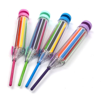 🌈🎨8-colour push-button coloured pencils, free from any chemical ingredients, suitable for children to draw and write with