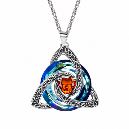 ⏳🔥50% DE DESCONTO POR TEMPO LIMITADO! ⏰Colar Feminino com Pingente de Nó Céltico e Pedra do Mês🌀📿