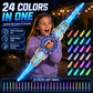 🥳2026 HOT SALE🥳💞50K+ SOLD! ⚔️✨ 50% OFF! Rechargeable Double-Blade Light Up Sword – 360° spin, extendable, 24 light modes, motion sounds, USB-C. Epic gift for kids 6+! 🎁💪