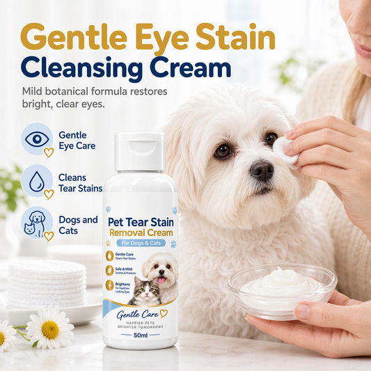 🐾50% DE DESCONTO AGORA! Creme Removedor de Manchas de Lágrimas para Pets – Creme Botânico Suave de Limpeza Ocular, Fórmula Segura e Delicada para Cães e Gatos, Remove Marcas de Lágrimas e Ilumina a Área dos Olhos