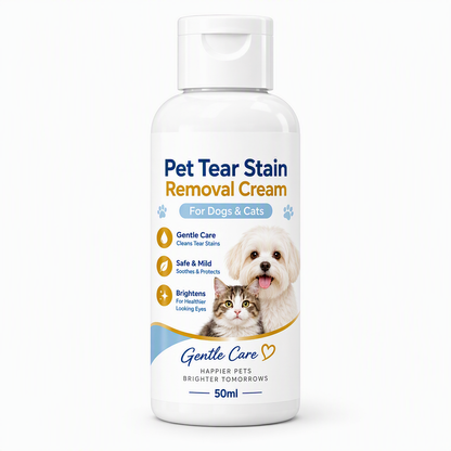 🐾50% DE DESCONTO AGORA! Creme Removedor de Manchas de Lágrimas para Pets – Creme Botânico Suave de Limpeza Ocular, Fórmula Segura e Delicada para Cães e Gatos, Remove Marcas de Lágrimas e Ilumina a Área dos Olhos