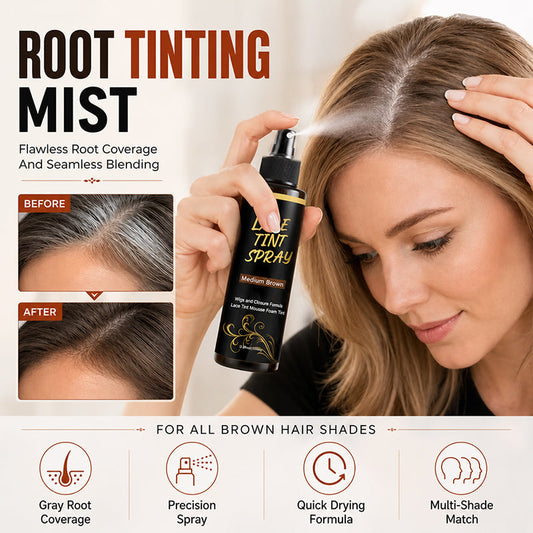 50% de Desconto Imediato! Spray Tonalizante Profissional Lace Tint para Perucas e Frontais, Bruma de Secagem Rápida para Raízes, Cobertura Perfeita de Cabelos Brancos