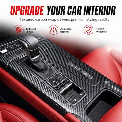 ⏳Tempo limitado: 50% de desconto⏰Película Adesiva com Efeito Fibra de Carbono para Interior Automotivo🚗🔰