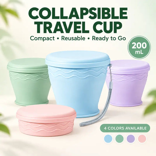 🥤 Copo Dobrável de Viagem – Compacto e Fácil de Transportar