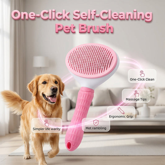 🐾 Escova Desembaraçante Autolimpante Para Cães E Gatos