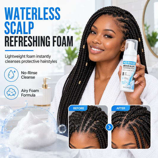 Revitalize as tranças num instante! Mousse de limpeza do couro cabeludo sem água