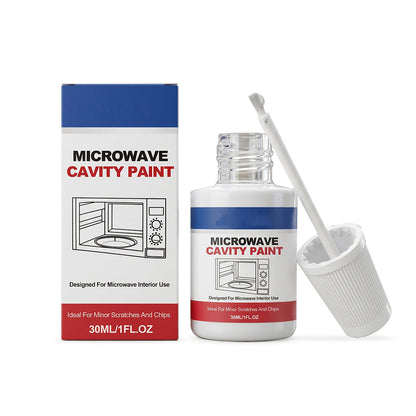 🔥Desconto de 50% no último dia!🔥Tinta para Interior de Micro-ondas – Tinta Branca de Alto Brilho com Pincel Integrado