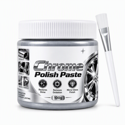 🔥Desconto de 50% no último dia!🔥Recupere instantaneamente o brilho espelhado! Pasta de polimento para cromados sem riscos