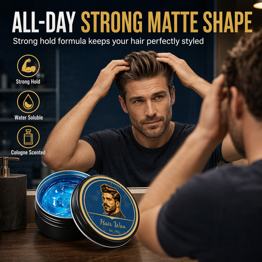 💈50% DE DESCONTO AGORA! Cera Pomada Modeladora Masculina com Aroma de Colônia 130g, Fixação Forte com Efeito Matte Fosco, Solúvel em Água e Longa Duração