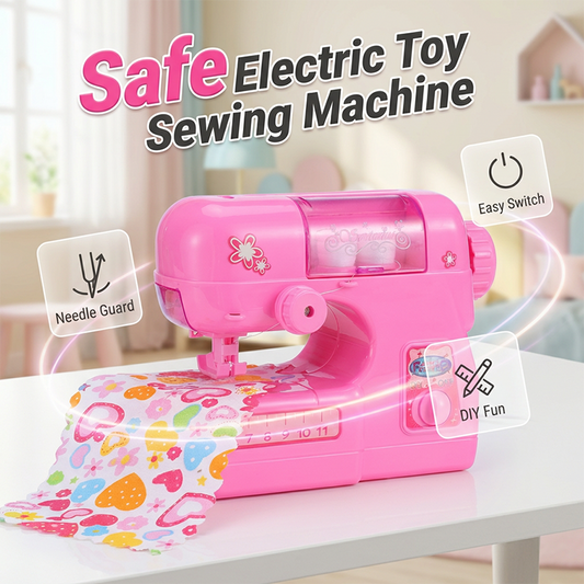 🧵 Mini máquina de costura elétrica de brincar com protetor de agulha