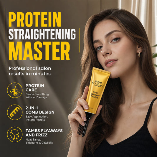 🔥Desconto de 50% no último dia!🔥Creme Alisante Capilar com Proteína e Pente Integrado