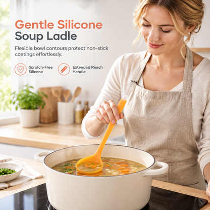 ⏳Desconto de 50% por tempo limitado🍲 Mexa, sirva e apresente como um profissional! ✨ Concha de sopa antiaderente em silicone 🥄💖