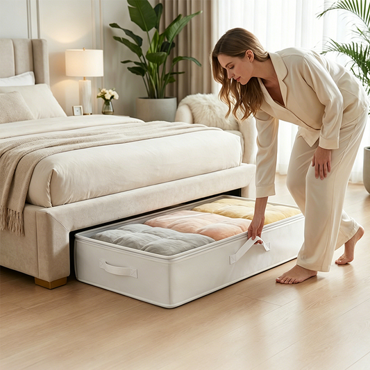 🔥Desconto de 50% no último dia!🔥Saco Organizador Dobrável para Debaixo da Cama com Tampa e Zíper