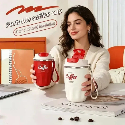 ☕ Copo Térmico Inteligente: Display LED de Temperatura, Aço 316, Isolamento 12H, Antivazamento, 360ml