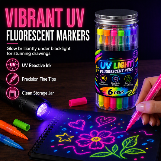 🎨 Marcadores de destaque de neon UV de 6 peças