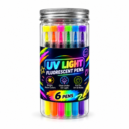 🎨 Marcadores de destaque de neon UV de 6 peças