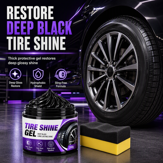 🔥Desconto de 50% no último dia!🔥Gel para dar brilho aos pneus de carro, 200 g – Pasta de restauração e cera de revestimento para escurecer peças de borracha