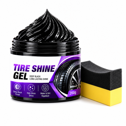 🔥Desconto de 50% no último dia!🔥Gel para dar brilho aos pneus de carro, 200 g – Pasta de restauração e cera de revestimento para escurecer peças de borracha