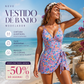 🏖️Fato de Banho com Saia e Decote em V com Nó