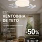 💡 50% DE DESCONTO – Ventilador de Teto 2 em 1 com Luz e Base E27 | Silencioso, com controlo remoto & economia de energia 🌀🏠