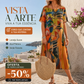 ❤️‍🔥Vestido fluido em cores tropicais vibrantes