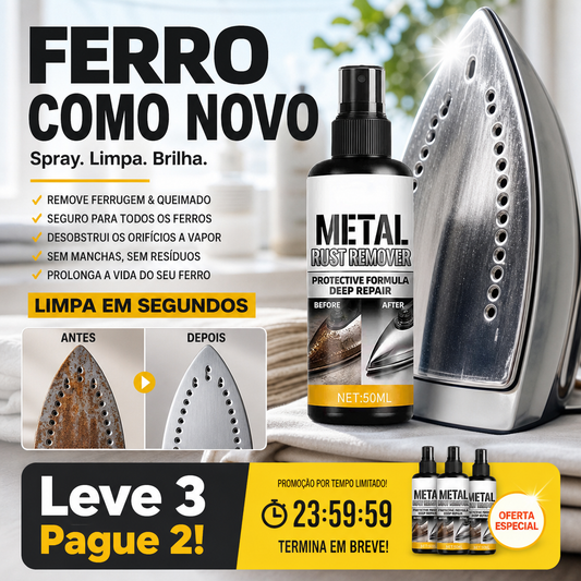 Iron Cleaner✨ Dissolve o calcário e as manchas, devolvendo a suavidade à base do ferro para um engomar sem esforço.🔥 Spray para remoção de ferrugem e polimento de ferros de engomar