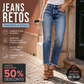 💓Calças de Ganga Slim Fit Desgastadas para Mulher