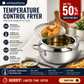 ⏳Promoção por tempo limitado⏰Panela para tempura em aço inoxidável – termómetro, grelha de escorrimento, corpo profundo ✨